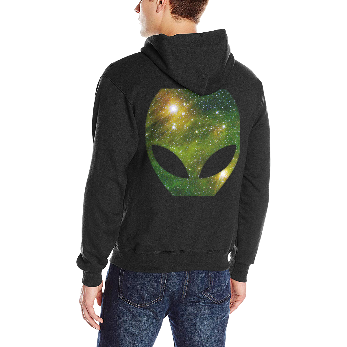 Cosmic Alien - Galaxy - Stars Men's Classic Hoodie (Model H17)