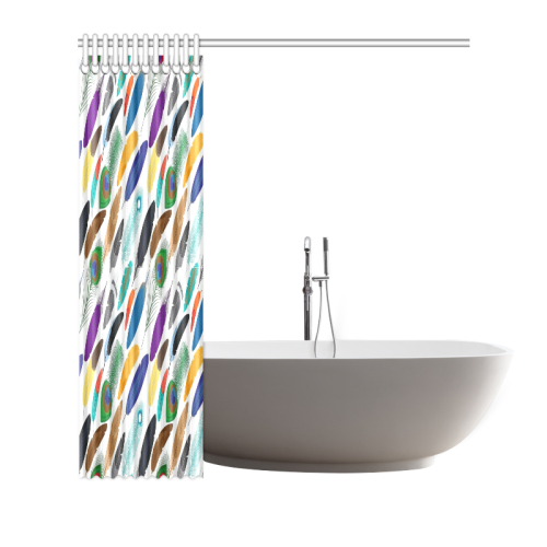 Colorful Feathers Shower Curtain 72"x72"
