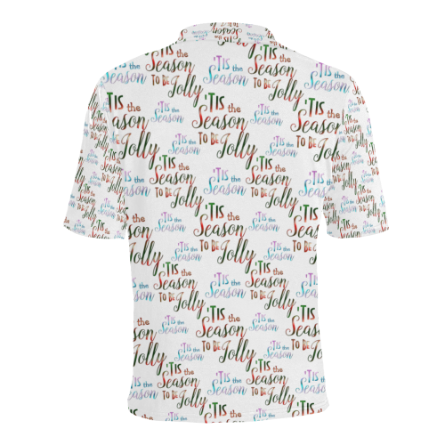 Christmas 'Tis The Season Pattern Men's All Over Print Polo Shirt (Model T55)