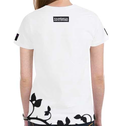 White New All Over Print T-shirt for Women (Model T45)