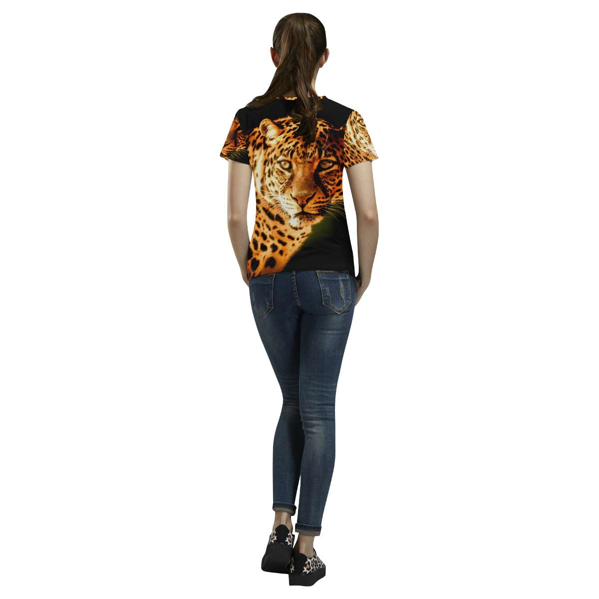 LEOPARD 2 All Over Print T-Shirt for Women (USA Size) (Model T40)