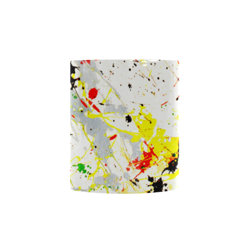 Yellow & Black Paint Splatter Custom Morphing Mug (11oz)