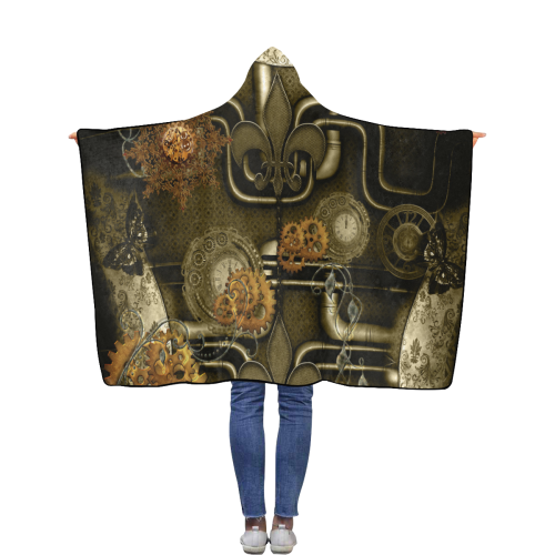 Wonderful noble steampunk design Flannel Hooded Blanket 40''x50''