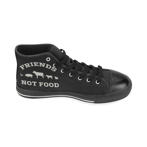 Friends Not Food (Go Vegan) High Top Canvas Shoes for Kid (Model 017)