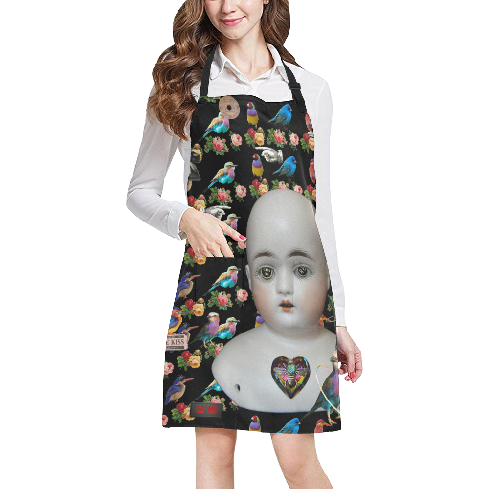All the Birds and Roses and Creepy Doll All Over Print Apron