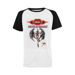 Devil's heart Men's Raglan T-shirt Big Size (USA Size) (Model T11)