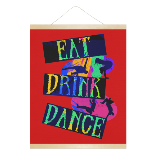 Break Dancing Colorful / Red Hanging Poster 16"x20"