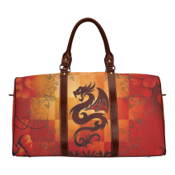 Tribal dragon  on vintage background Waterproof Travel Bag/Small (Model 1639)