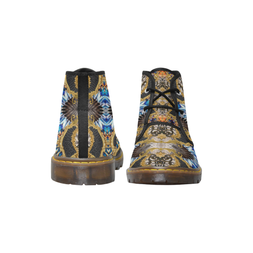 Luxury Abstract Design Women's Canvas Chukka Boots/Large Size (Model 2402-1)