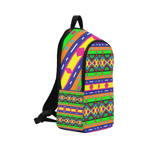 Distorted colorful shapes and stripes Fabric Backpack for Adult (Model 1659)