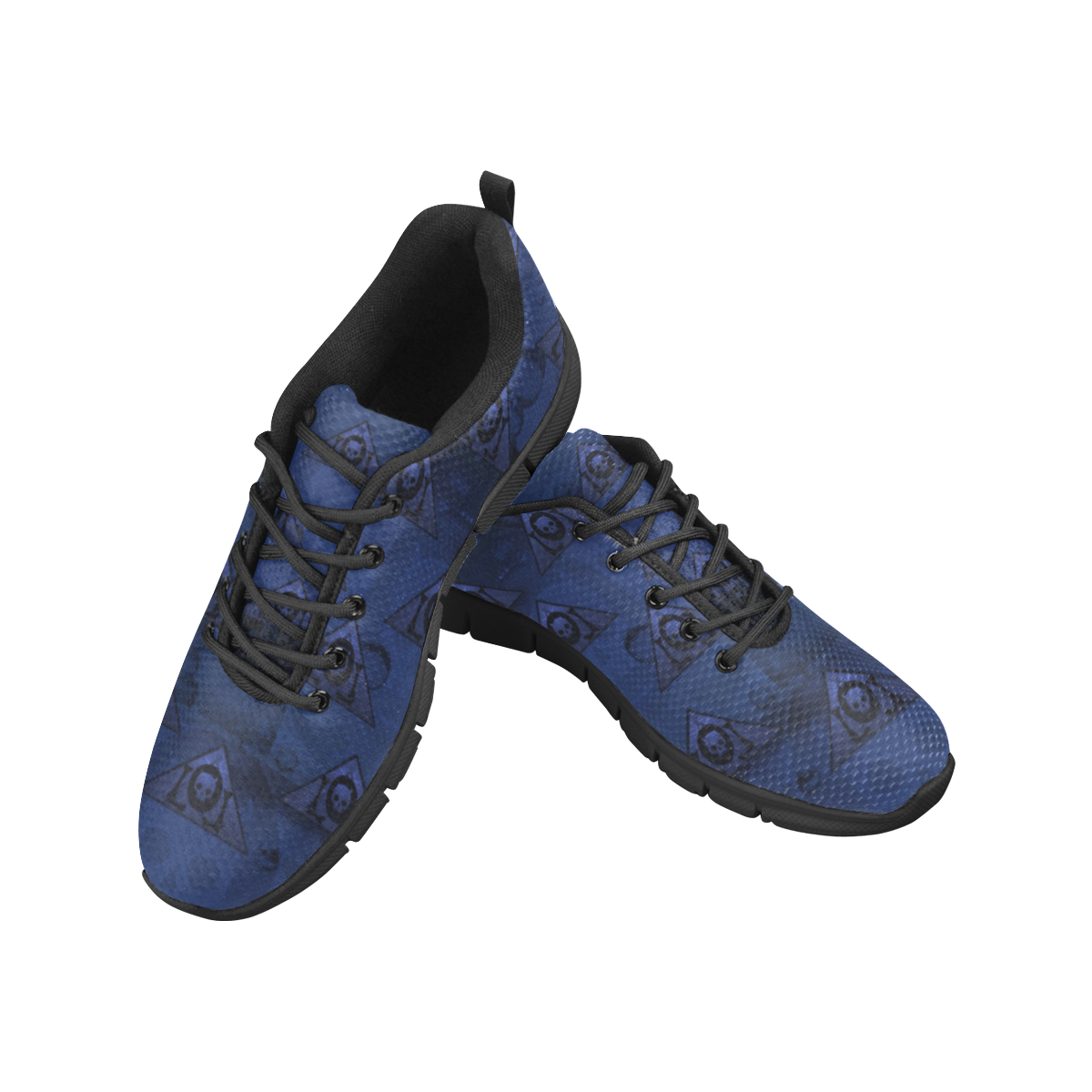 The Lowest of Low Tartan Blue Women's Breathable Running Shoes (Model 055)