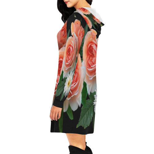 FLORAL DESIGN 41 All Over Print Hoodie Mini Dress (Model H27)