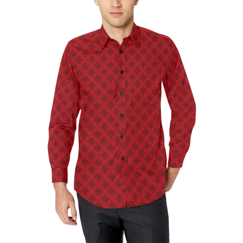 Cool Canada Maple Leaf Shirts Button-Down Men's All Over Print Casual Dress Shirt (Model T61)