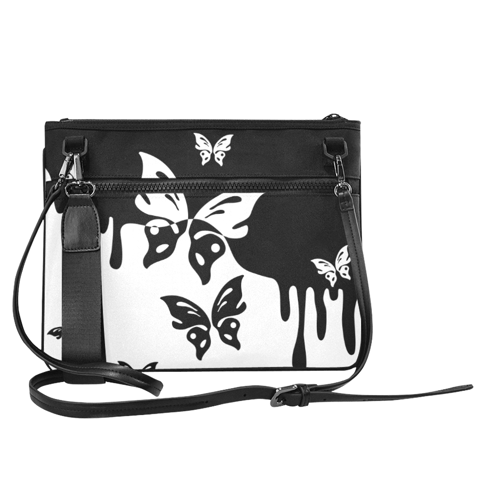 Animals Nature - Splashes Tattoos with Butterflies Slim Clutch Bag (Model 1668)