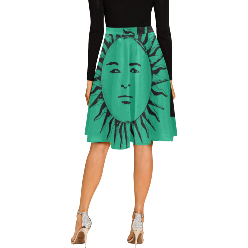 GOD Midi Skirt T Green Melete Pleated Midi Skirt (Model D15)