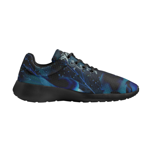 Floral design, blue colors Women's Athletic Shoes (Model 0200)