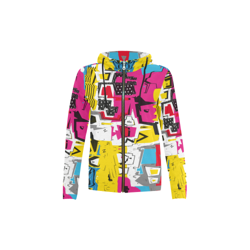Distorted shapes All Over Print Full Zip Hoodie for Kid (Model H14)