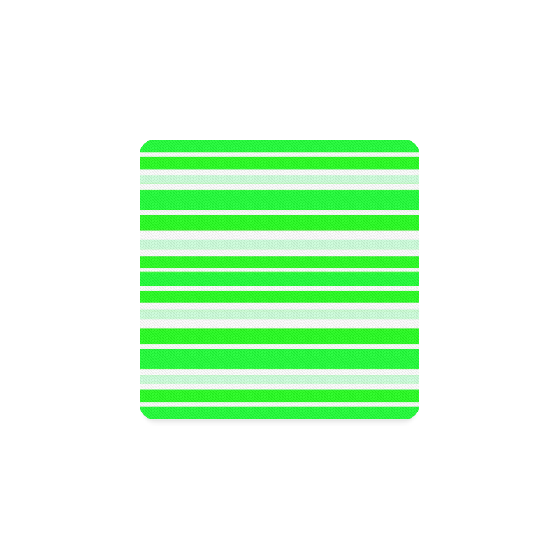 Neon Green Stripes Square Coaster