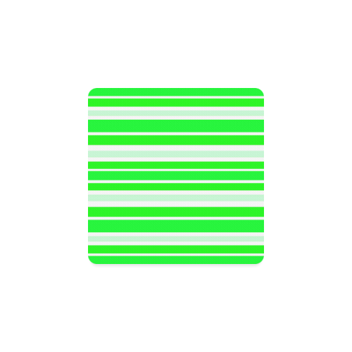 Neon Green Stripes Square Coaster