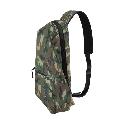 Woodland Forest Green Camouflage Chest Bag (Model 1678)
