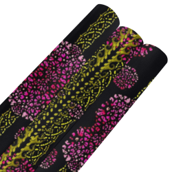 wild flowers on black Gift Wrapping Paper 58"x 23" (3 Rolls)