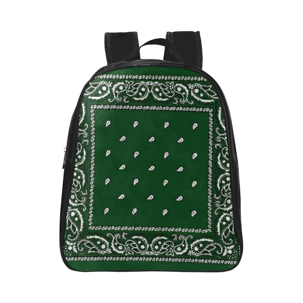 KERCHIEF PATTERN GREEN School Backpack (Model 1601)(Small)