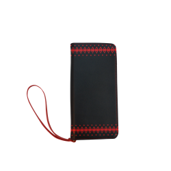 Black and Red Playing Card Shapes Women's Clutch Wallet (Model 1637)