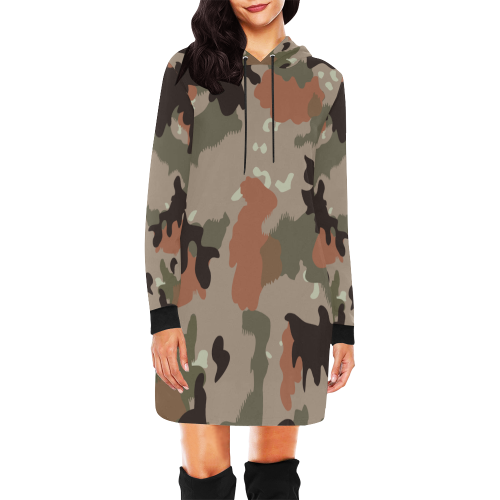 Desert LIFE camouflage All Over Print Hoodie Mini Dress (Model H27)