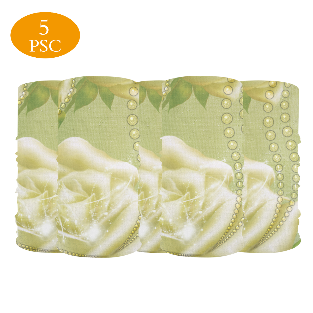 Beautiful soft green roses Multifunctional Dust-Proof Headwear (Pack of 5)