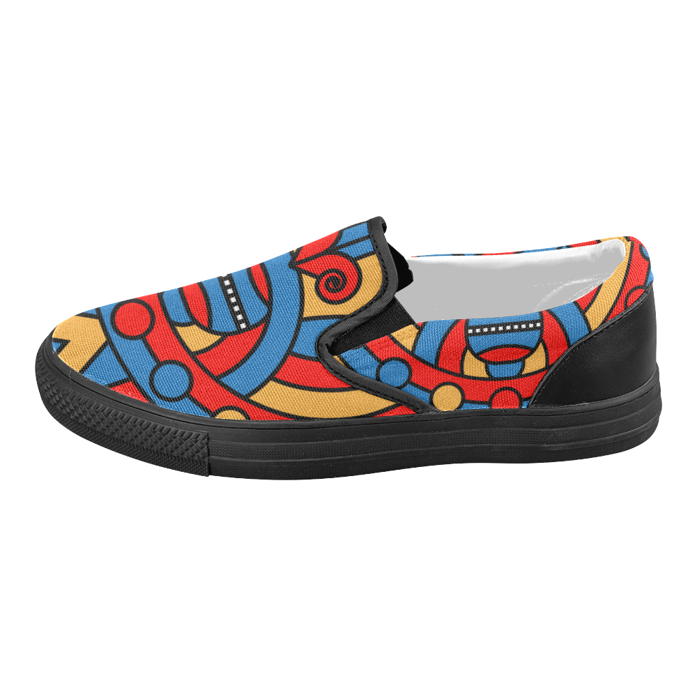 Aztec Maasai Lion Tribal Women's Slip-on Canvas Shoes (Model 019)