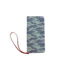 Jungle Tiger Stripe Green Camouflage Women's Clutch Wallet (Model 1637)
