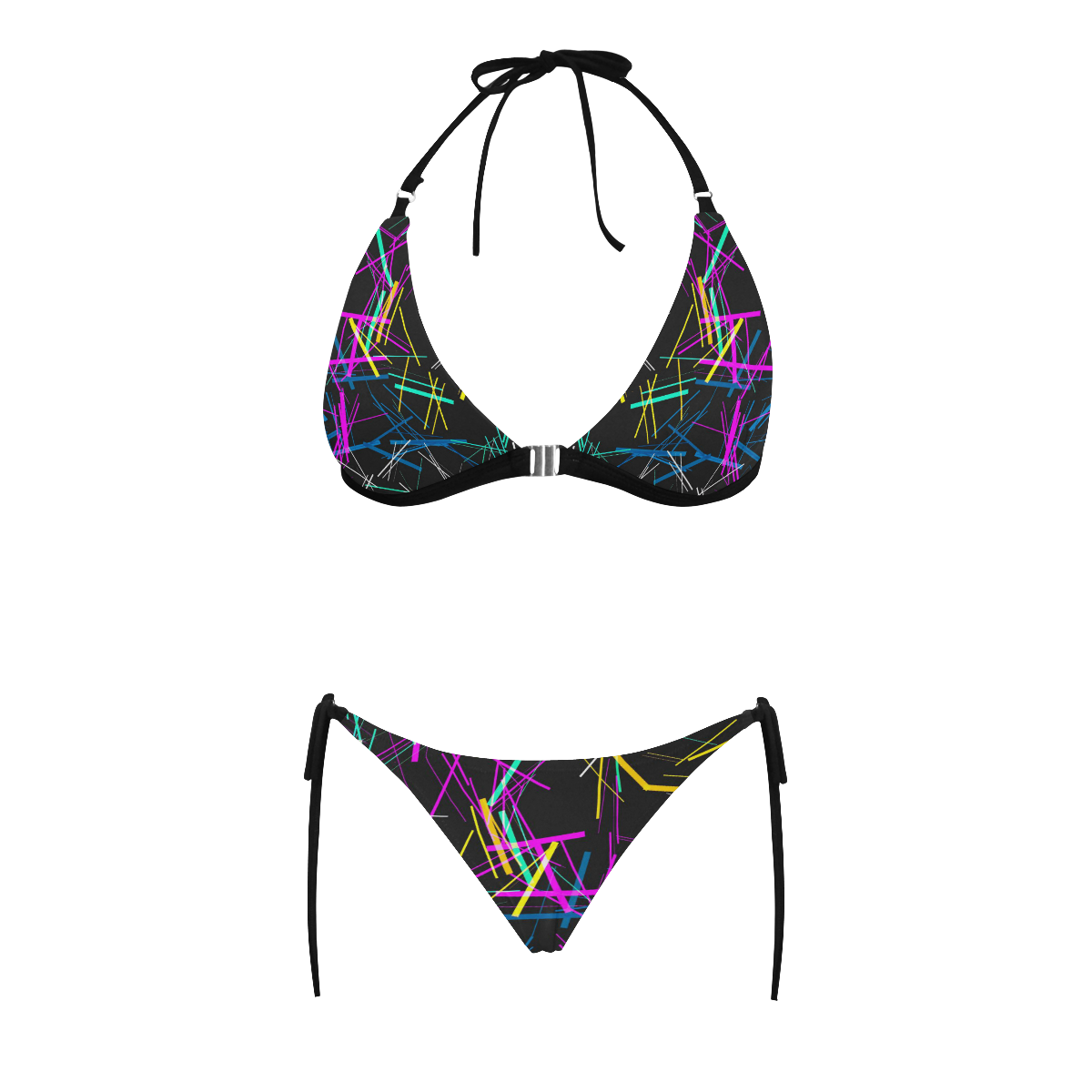 New Pattern factory 1A by JamColors Buckle Front Halter Bikini Swimsuit (Model S08)