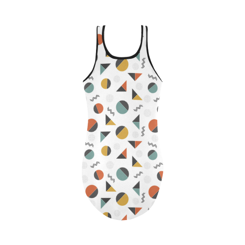 Geo Cutting Shapes Vest One Piece Swimsuit (Model S04)