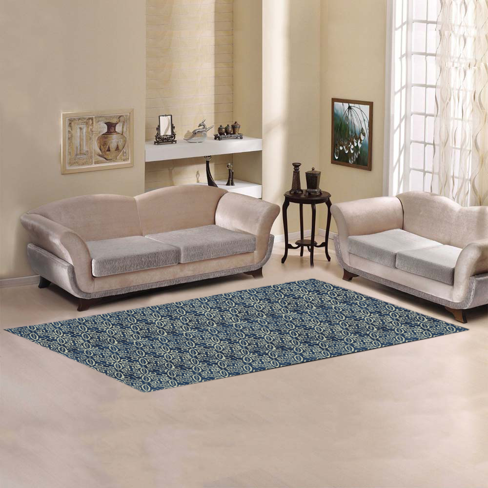 Blue Ethnic Moroccan pattern 10x3'3 Area Rug Area Rug 9'6''x3'3''