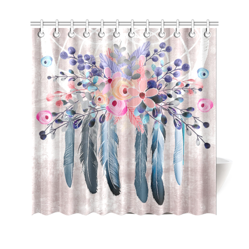 pink dreamcatcher floral Shower Curtain 69"x70"