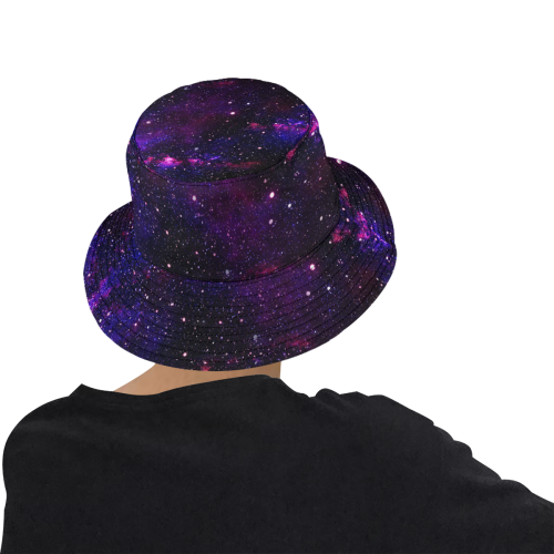 Galaxy Bucket Hat, Space Universe Nebula Bucket Hat All Over Print Bucket Hat for Men