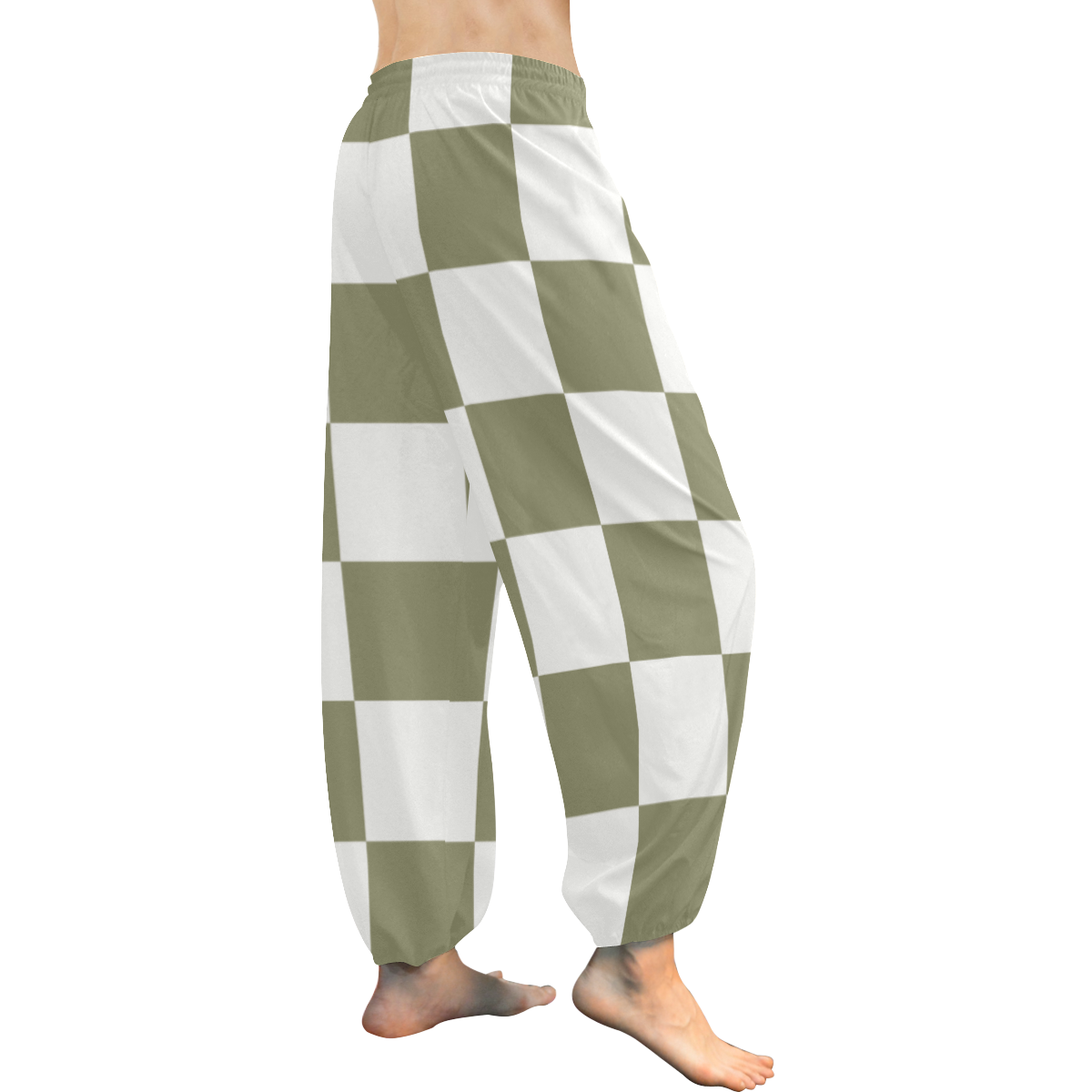 Alli Checker board Women's All Over Print Harem Pants (Model L18)