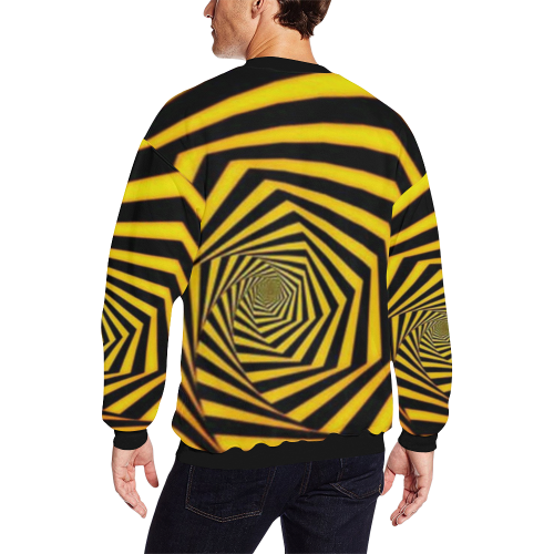 illusion flower All Over Print Crewneck Sweatshirt for Men/Large (Model H18)