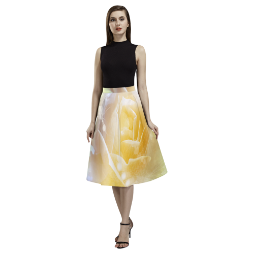 Soft yellow roses Aoede Crepe Skirt (Model D16)