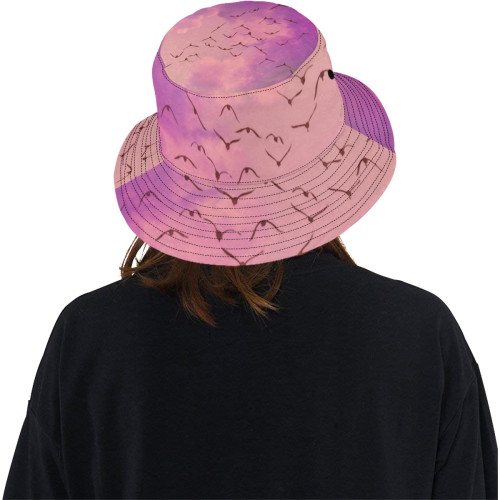 Trendy Birds, pink by JamColors All Over Print Bucket Hat