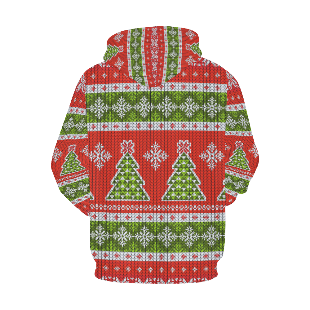 Christmas Knit All Over Print Hoodie for Women (USA Size) (Model H13)