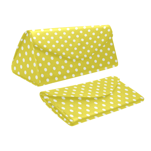 Yellow Polka Dot Custom Foldable Glasses Case