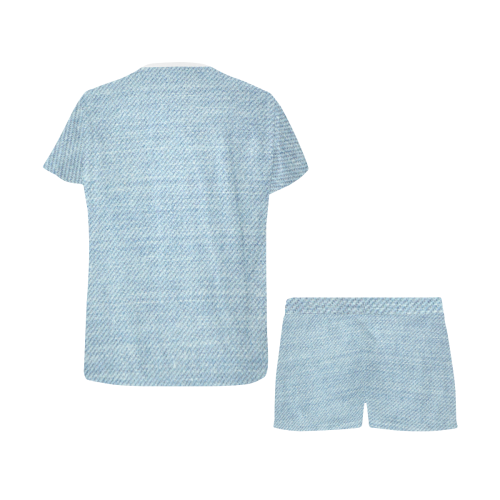 Stonewash Denim Women's Short Pajama Set