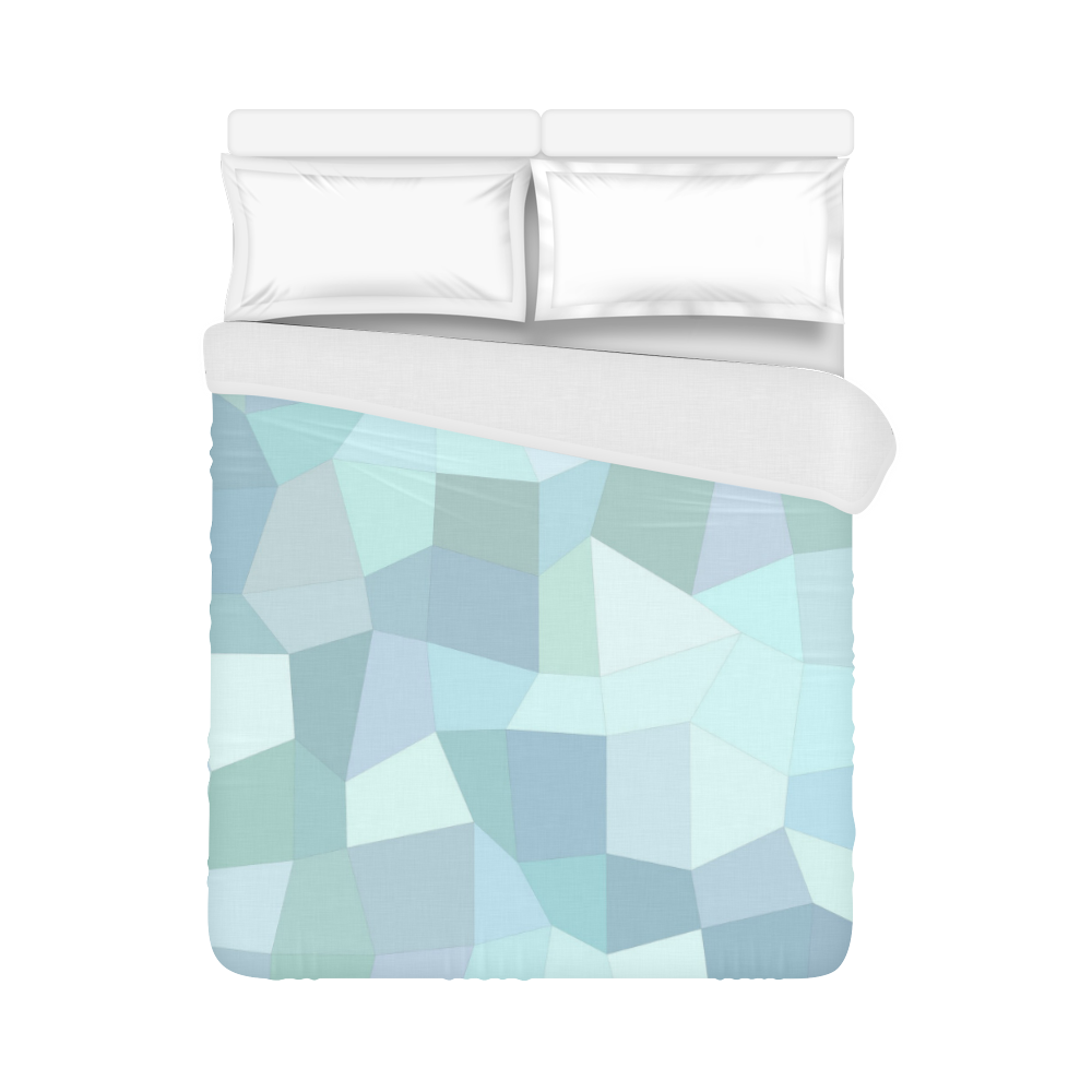 Pastel Blues Mosaic Duvet Cover 86"x70" ( All-over-print)