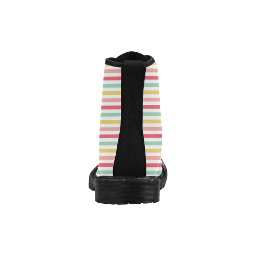 Pastel Stripes Martin Boots for Women (Black) (Model 1203H)