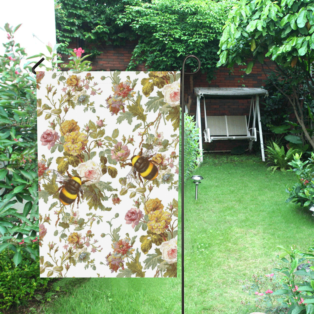 Early Morning Bees Garden Flag 28''x40'' （Without Flagpole）