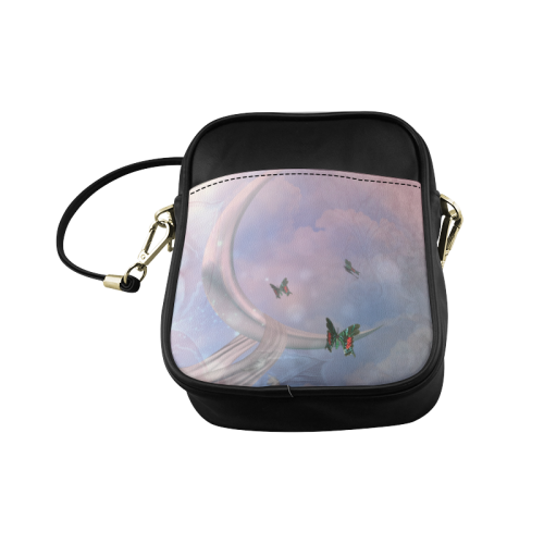 The moon with butterflies Sling Bag (Model 1627)