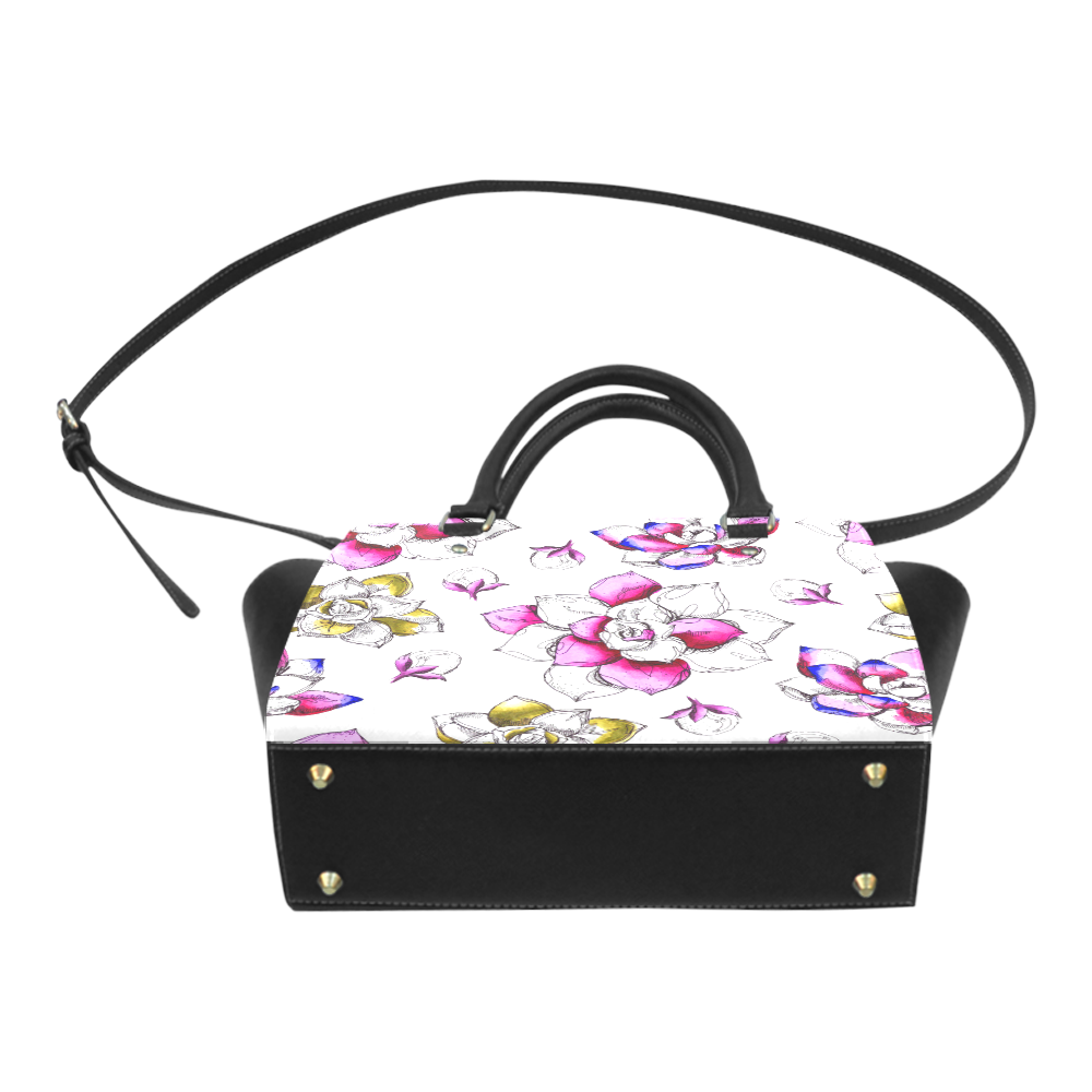 floral pink Classic Shoulder Handbag (Model 1653)