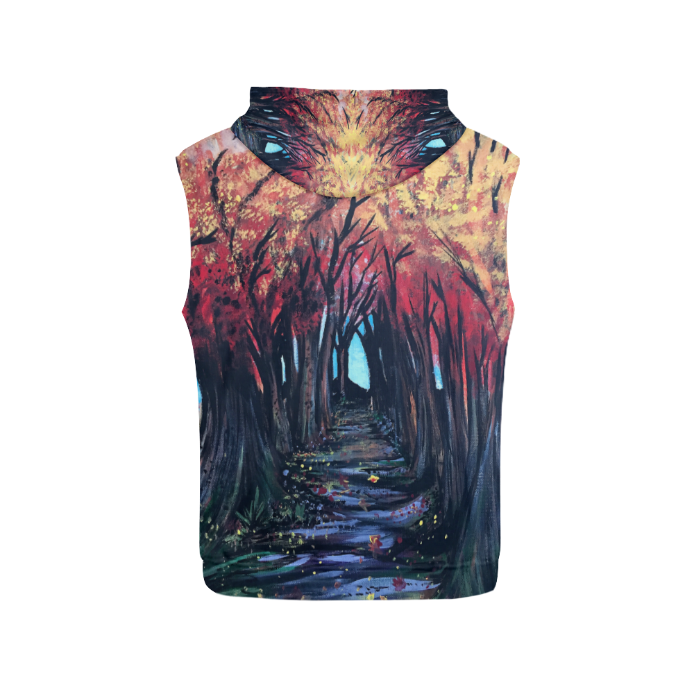 Autumn Day All Over Print Sleeveless Hoodie for Women (Model H15)