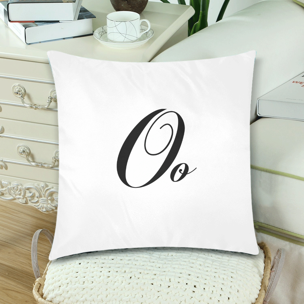 Alphabet O by Jera Nour Custom Zippered Pillow Cases 18"x 18" (Twin Sides) (Set of 2)